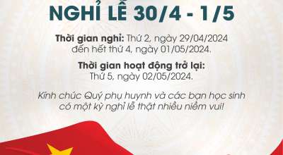 Thông báo nghỉ lễ 30/4 - 1/5